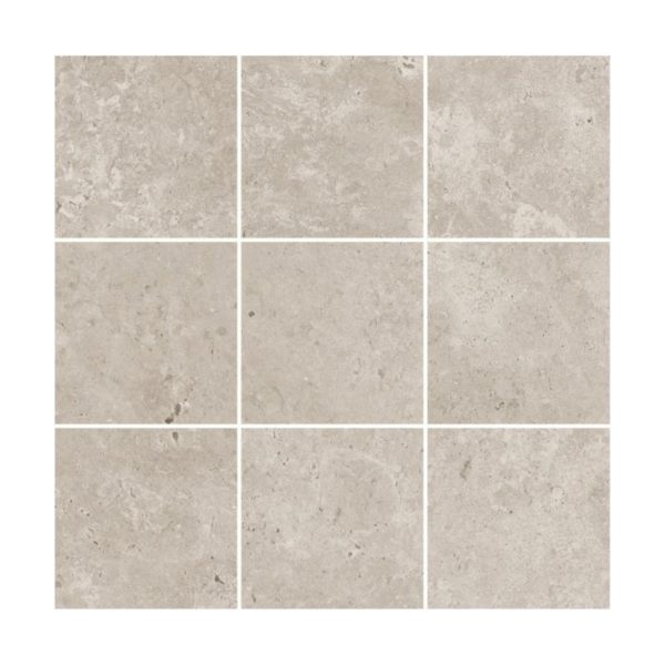 Lattia- ja Seinälaatta Kermos Limestone 10x10 cm Light Grey 1,33m²/pkt